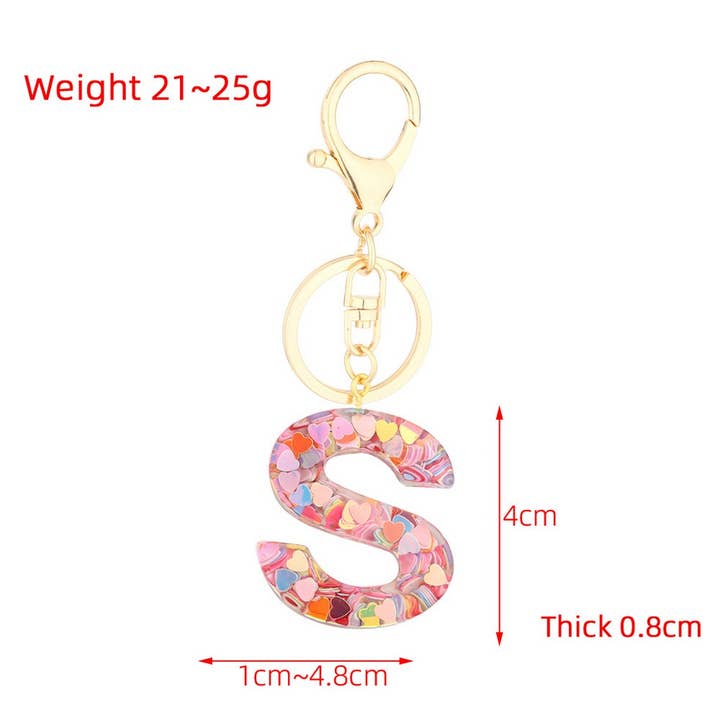 ACCITY - Wholesale Keychain - Women's - Glitter Resin Letter Butterfly Keychain_CWMM686630