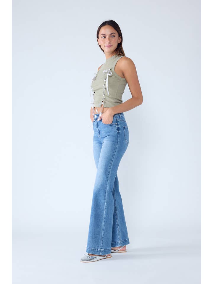 MEDIUM OPEN PACK High Rise Wide Leg Jeans WEP3549 for wholesale on Faire7