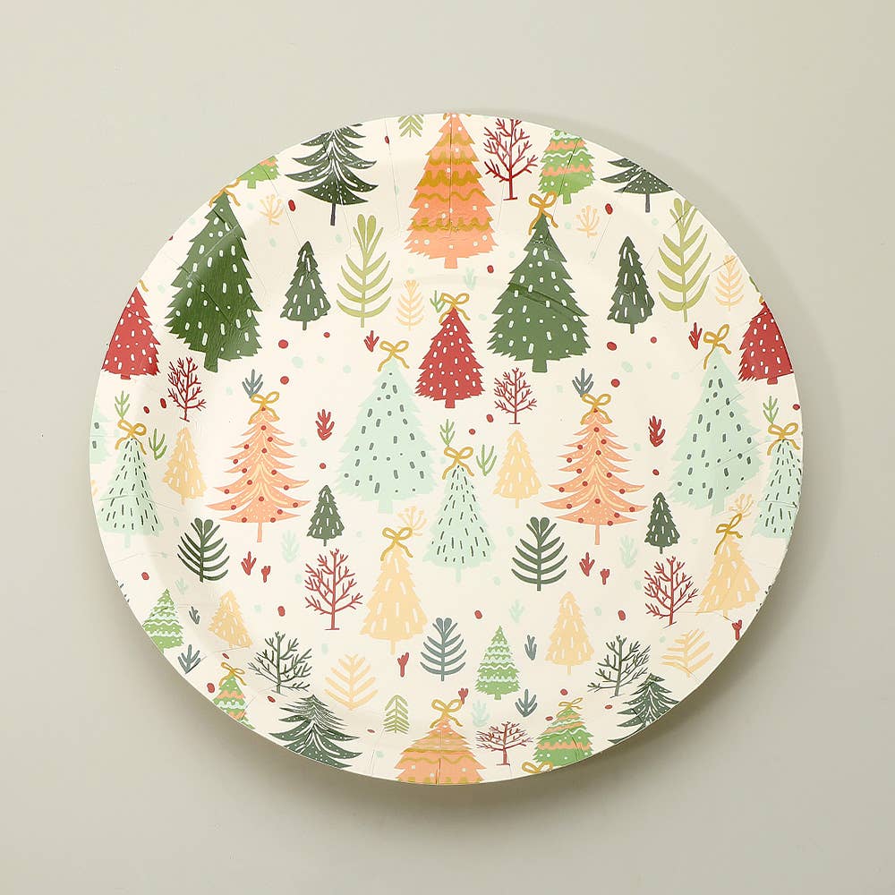 Sensibling Corp. - Wholesale Disposable Plate - 10PCS - Holiday Christmas Tree Pattern Paper Plates2