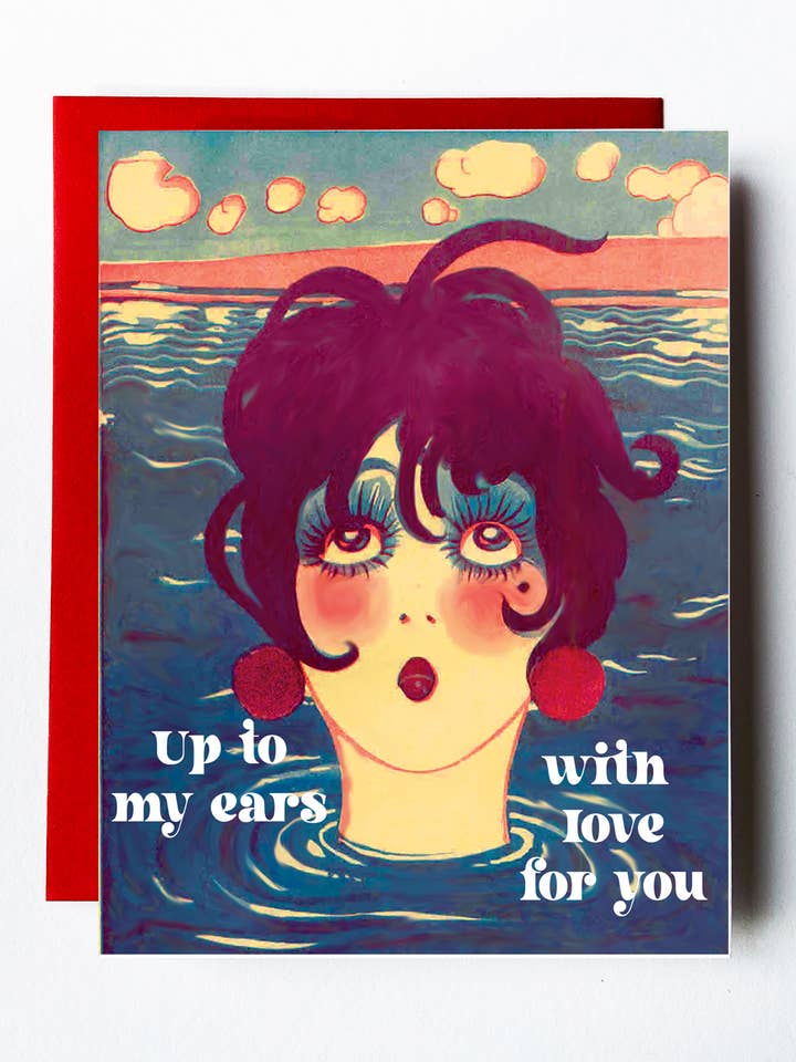 Up To My Ears with Love For You Art Deco Card for wholesale by The Twentieth