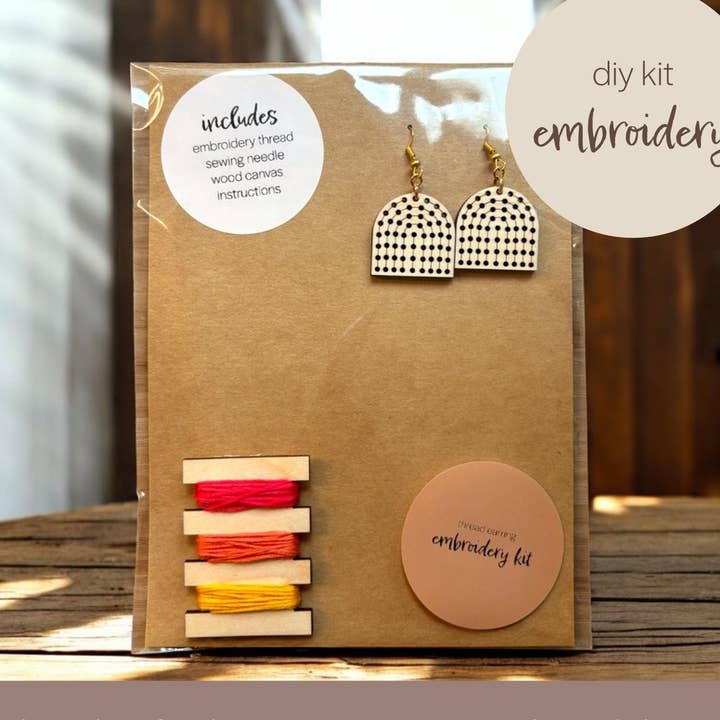 Rainbow Threads DIY Embroidery Kit for wholesale by Lizabell Studio