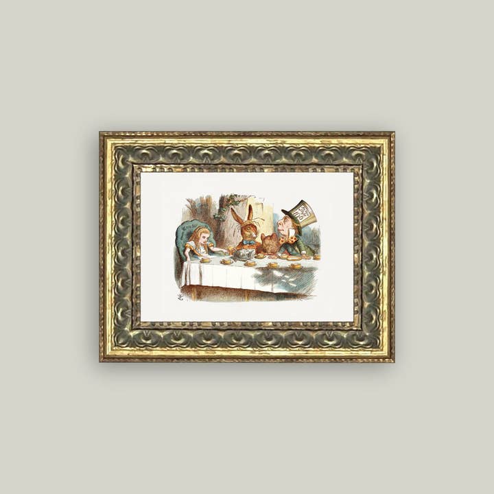Petal Lane Home - Wholesale Art Print - Tea Party with the Mad Hatter Framed Antique Art