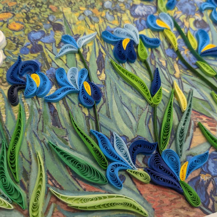 Blue Bird Cards - Wholesale Everyday Greeting Card - Van Gogh, Les Iris - Large Quilling Card2