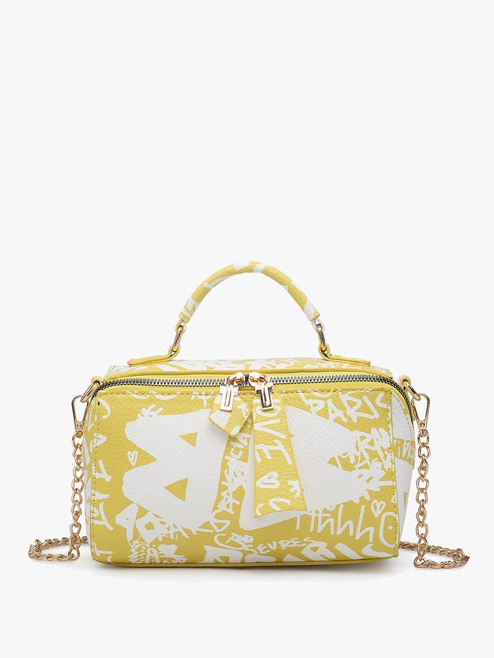 PP2032 Alexis Graffiti Rect Crossbody w/ Chain for wholesale by Jen & Co.
