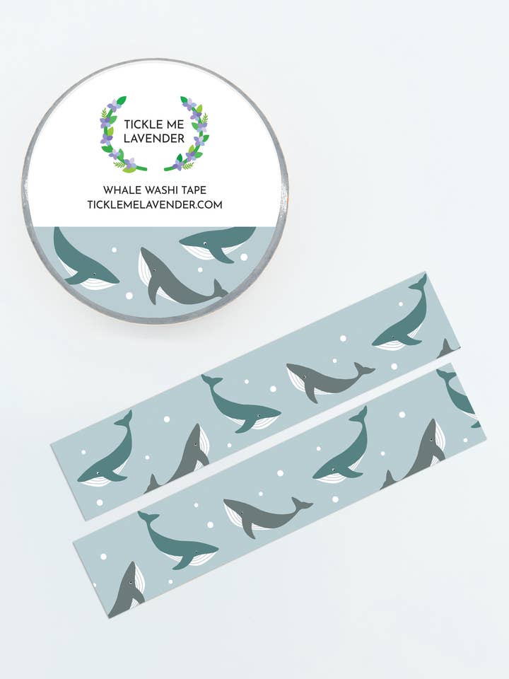 Whale Washi Tape for wholesale by Tickle Me Lavender