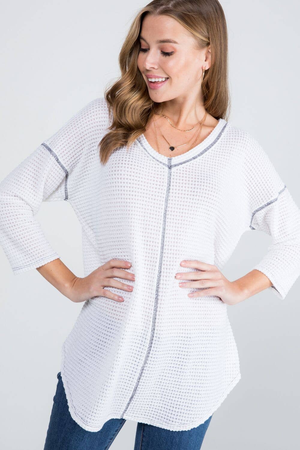 Bloomero - Vente Tunique – femme - TUNIQUE DE STYLE DÉCONTRACTÉ PIED DE POULE6