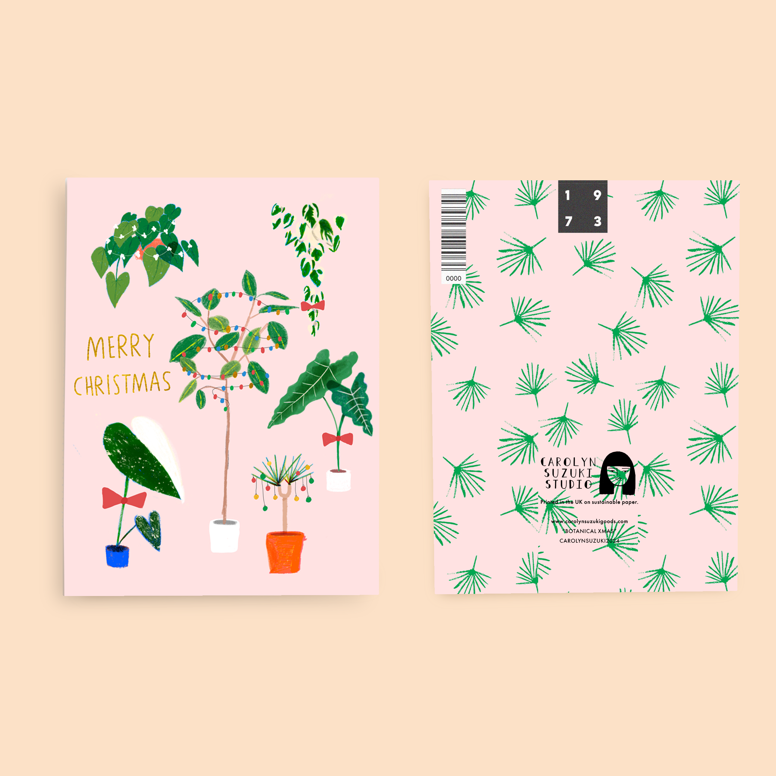 Carolyn Suzuki - Wholesale Christmas Card - BOTANICAL XMAS - Holiday Card1