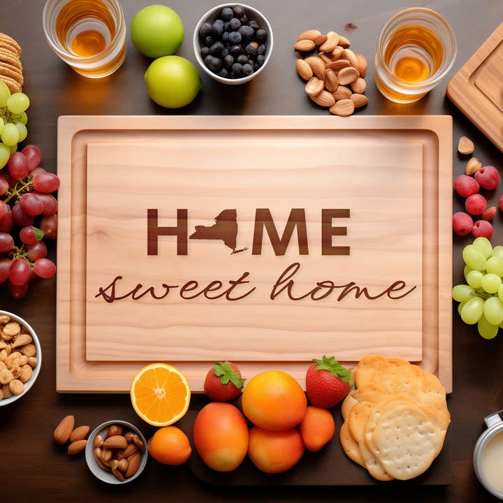 New York Home Sweet Home Cutting Board - Custom State Gift for wholesale by Southern Farm Signs