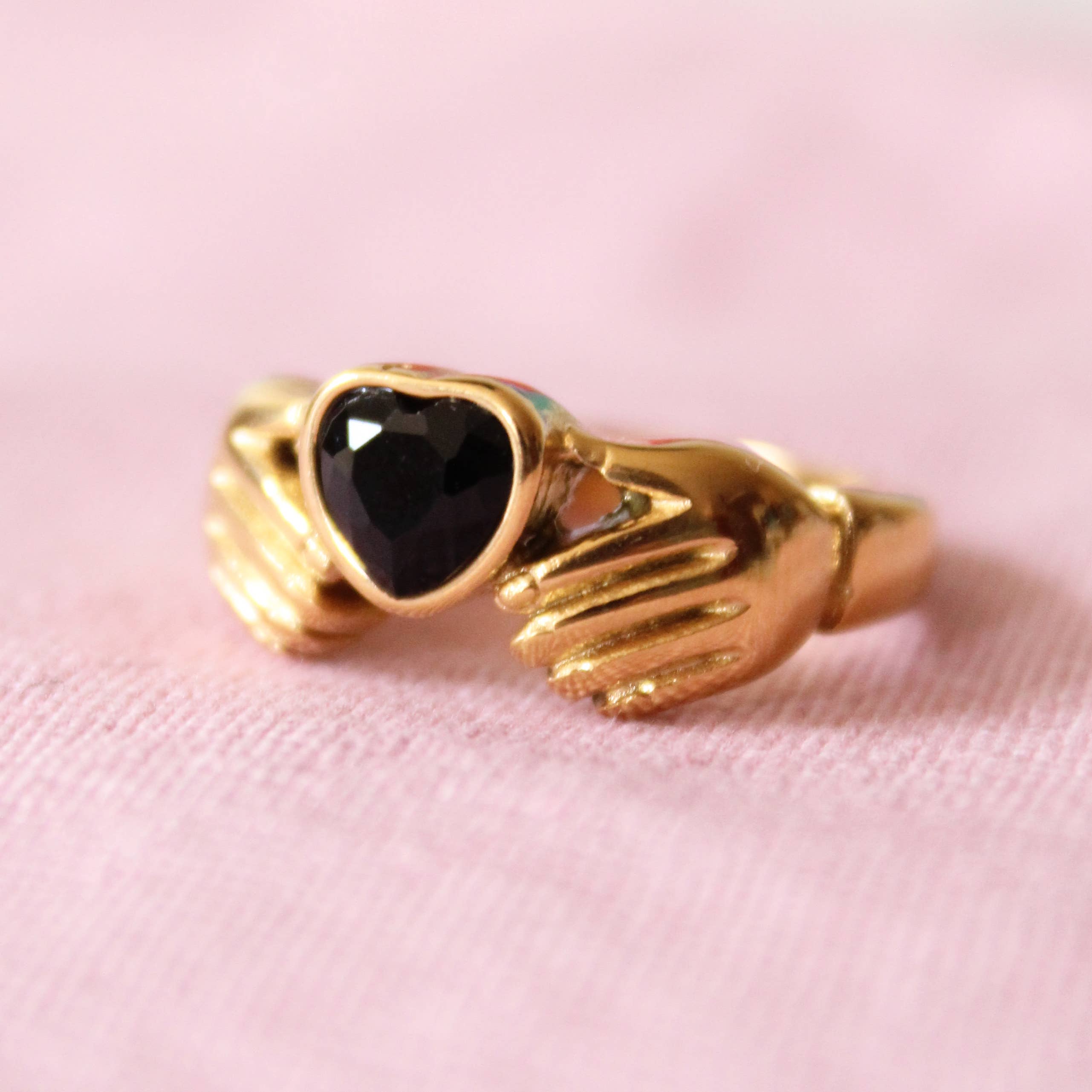 Cousins Collective - Wholesale Signet Ring - Heart In Hands Claddagh Ring - 18K Gold Plated4