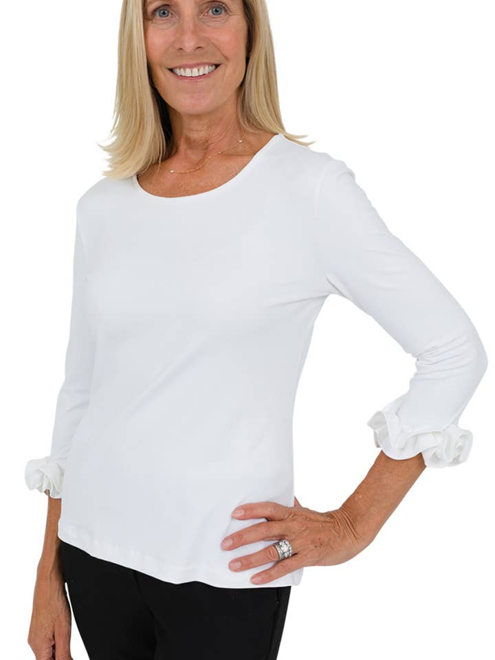 Caroline Top - Solid White for wholesale by sailor-sailor