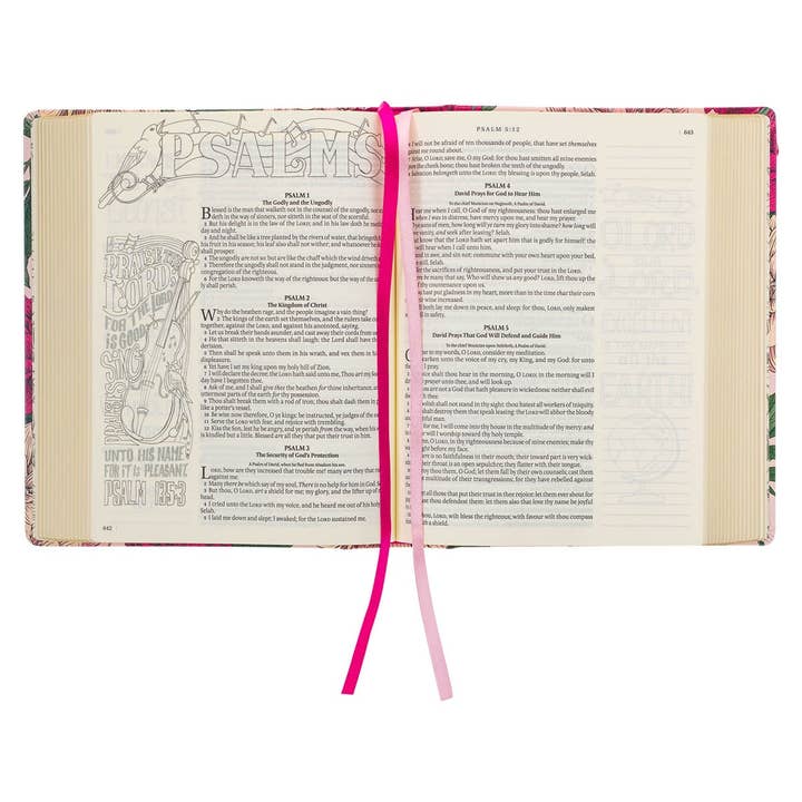 Christian Art Gifts - Vente Religion - KJV My Creative Bible, couverture rigide, imprimé floral rose5