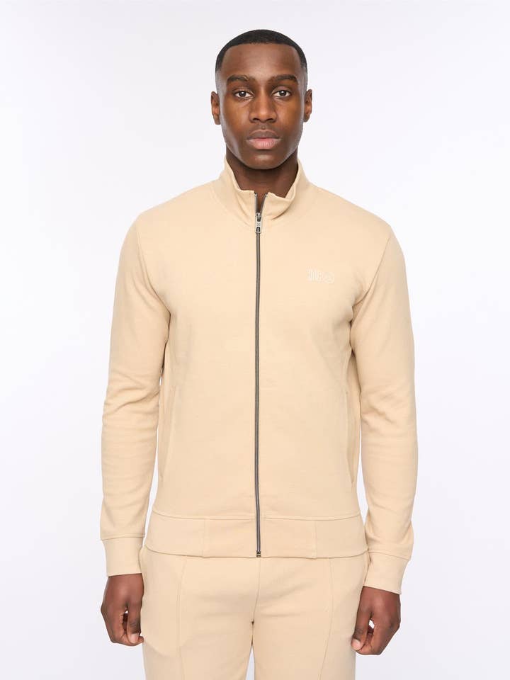 Ensemble de sweat à capuche zippé et joggers Hannings en pierre pour la vente par Duck and Cover