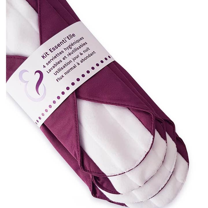 Maman & Bébé Nature - Wholesale Dinner & Cloth Napkin - Essenti'elle Set of 4 Washable Sanitary Napkins 11