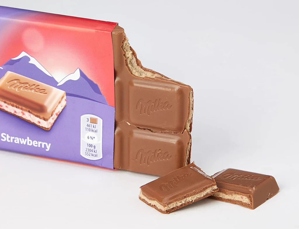 Phoenix Distributions - Wholesale Chocolate Bar - MILKA - Strawberry 100 gramm 22 count2