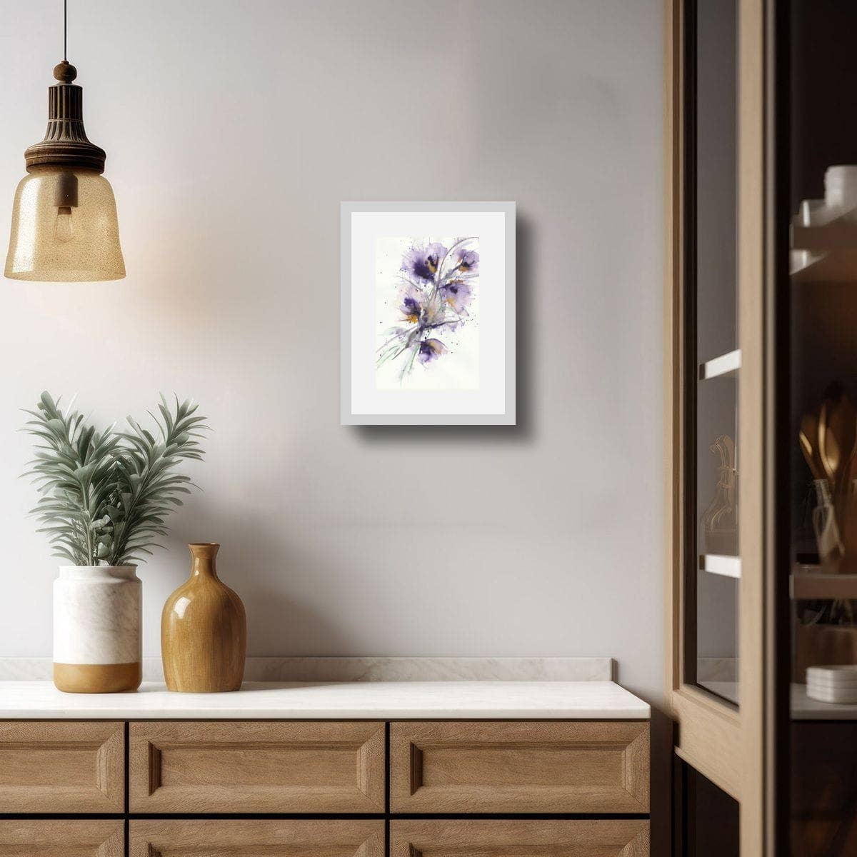 Maart Art - Wholesale Art Print - Floral Splash - Abstract Floral Watercolour Art/Purple Tones2