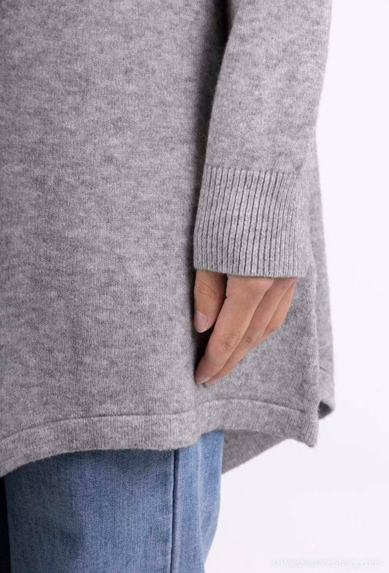 L'Emotion - Wholesale Tunic Sweater - Women's - Asymmetric Cut Turtleneck Tunic Sweater10