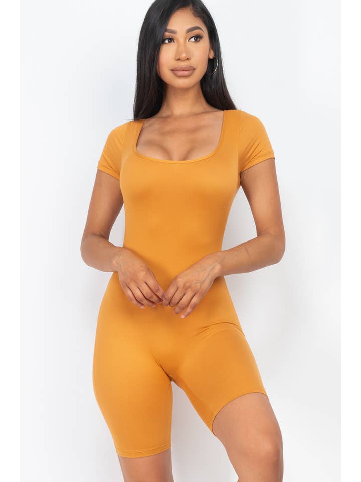 CAPELLA APPAREL - Wholesale Romper - Women's - Short Sleeve Scoop Neck Romper17