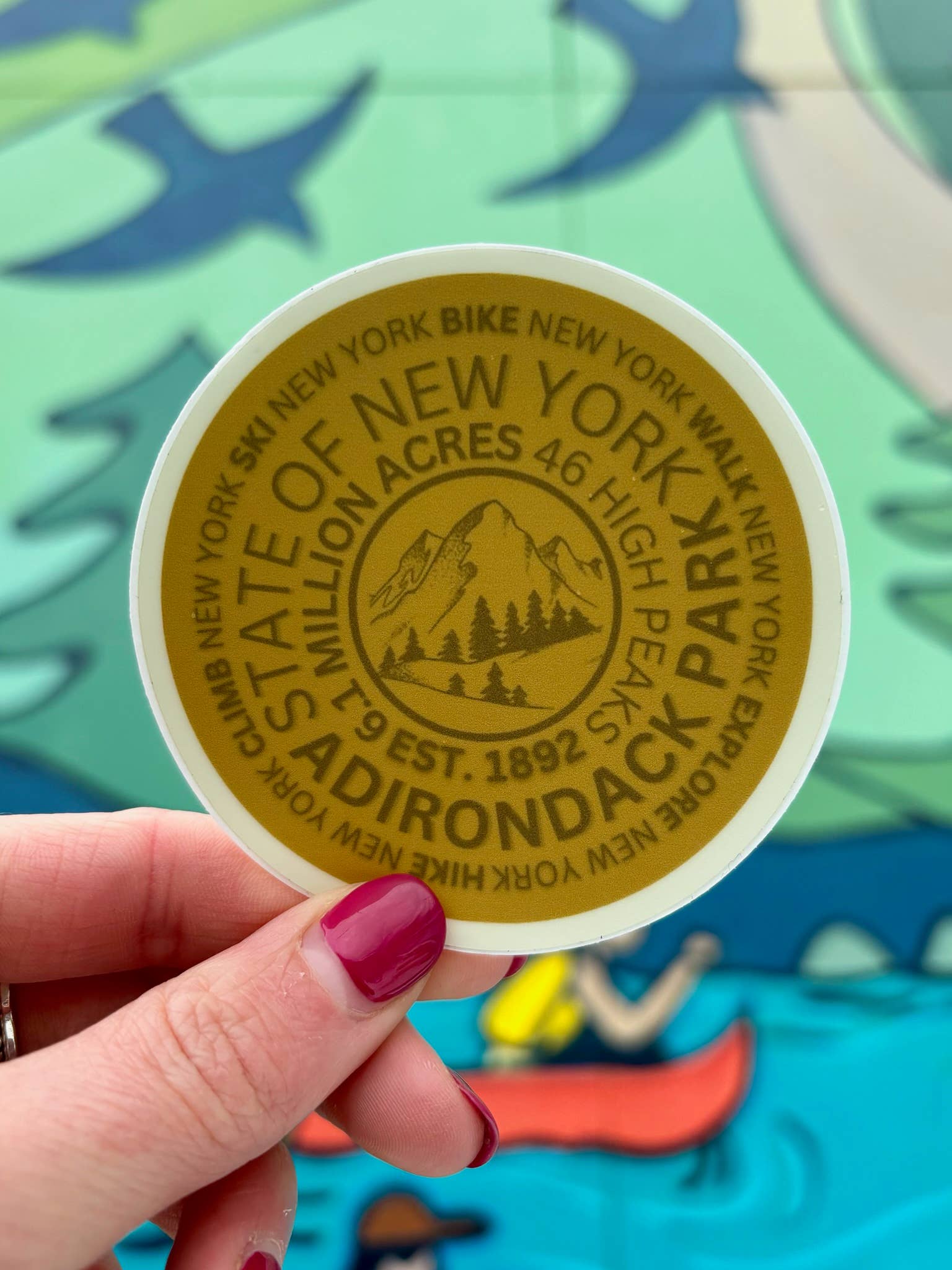 Just Wandering Co. - Wholesale Sticker - ADK Mountain Marker Sticker, Hiking Gift, 46, Water Bottle2