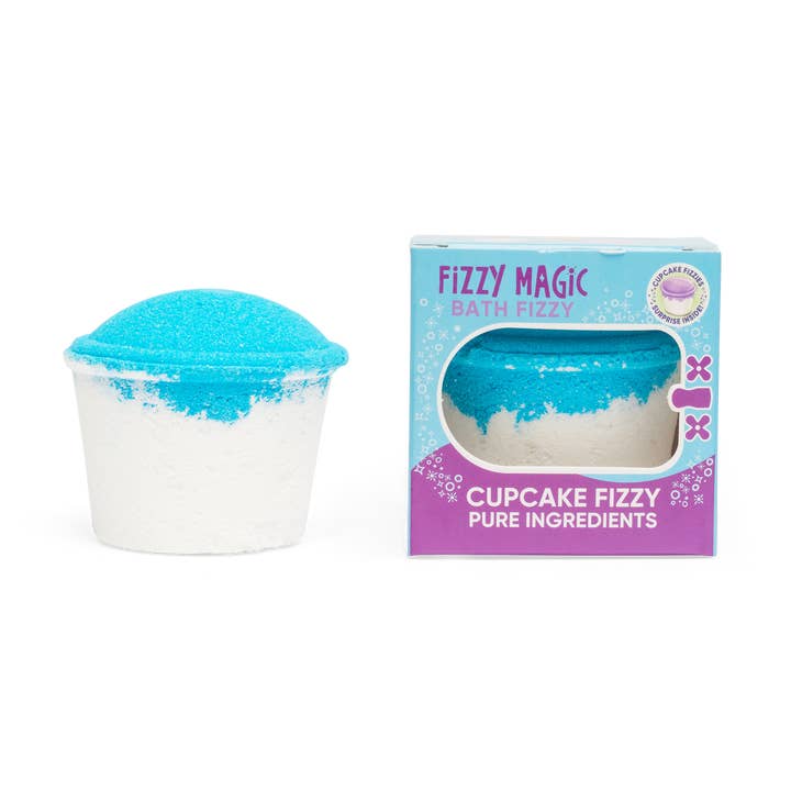 Cupcake Shaped Bath Bombs with Toy Surprise Inside for wholesale by Purposeful Bliss - Fizzy Magic