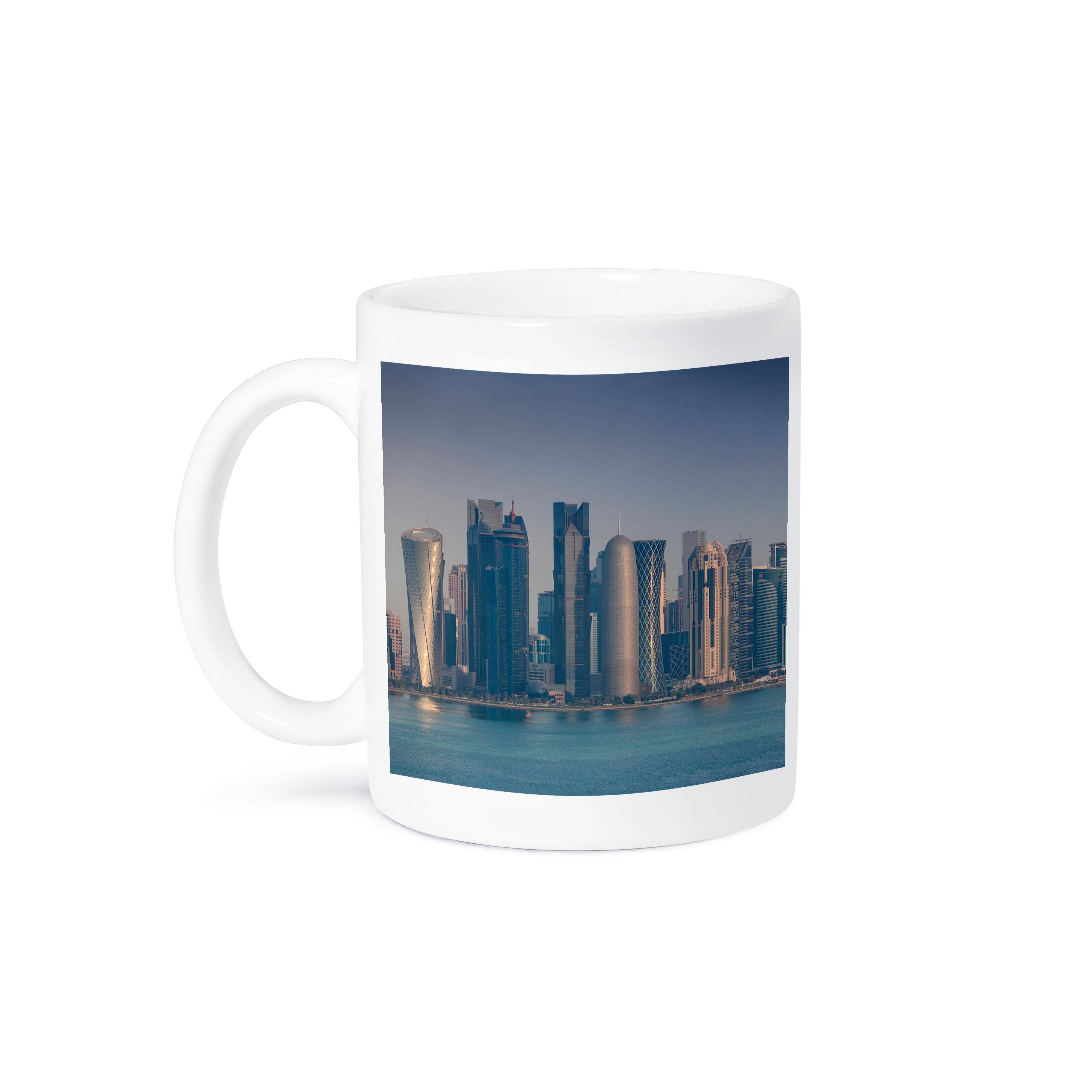 3dRose - Wholesale Coffee Mug - 3dRose, Qatar, Doha, Doha Bay, West Bay skyscrapers at dawn, Mug8