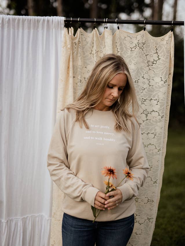 Christian Sweatshirt - Micah 6:8 - Bible Verse for wholesale by Six Notes Christian Clothing