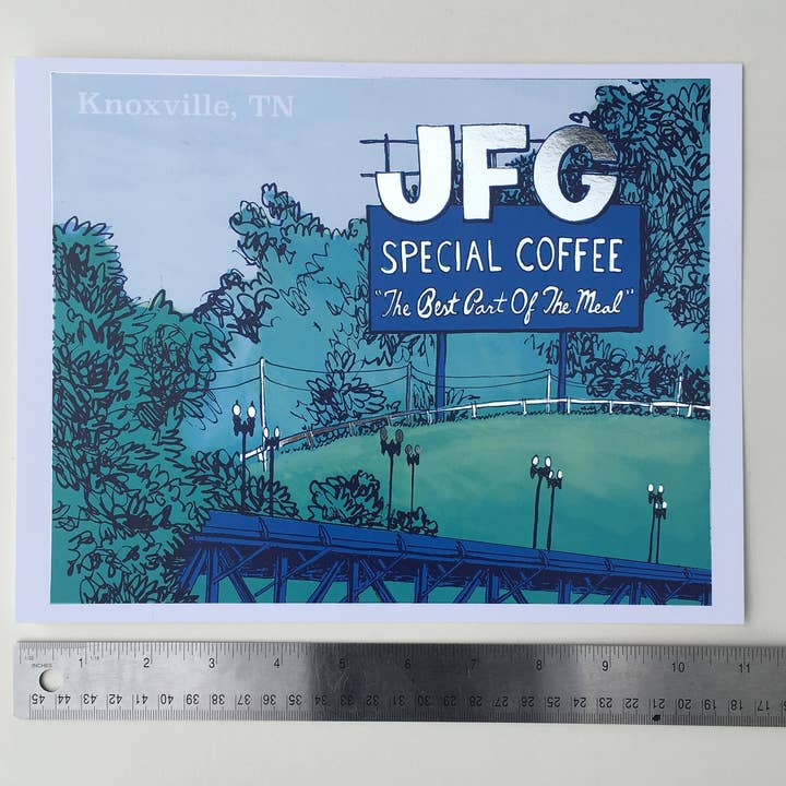 Esther Sketch - Wholesale Art Print - JFG Coffee Silver Foil Art Print 8.5"x11"5