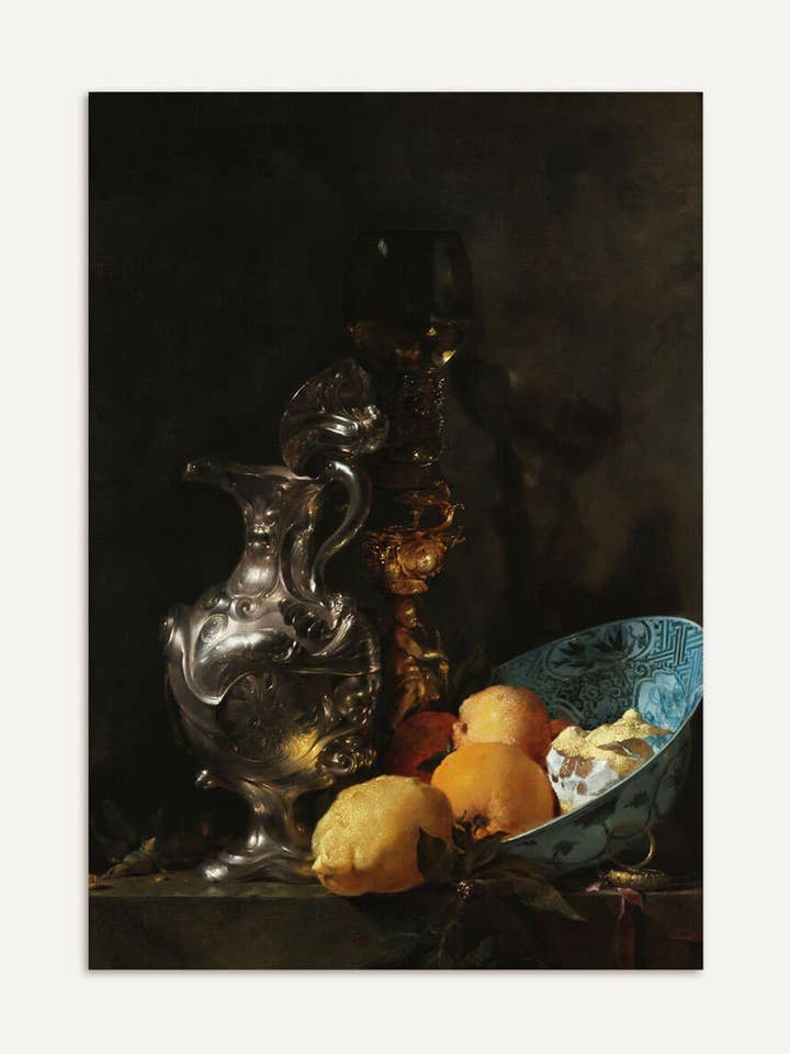 Lemon Peel & Silver Jug – Baroque Still Life for wholesale by Modern Antique Prints