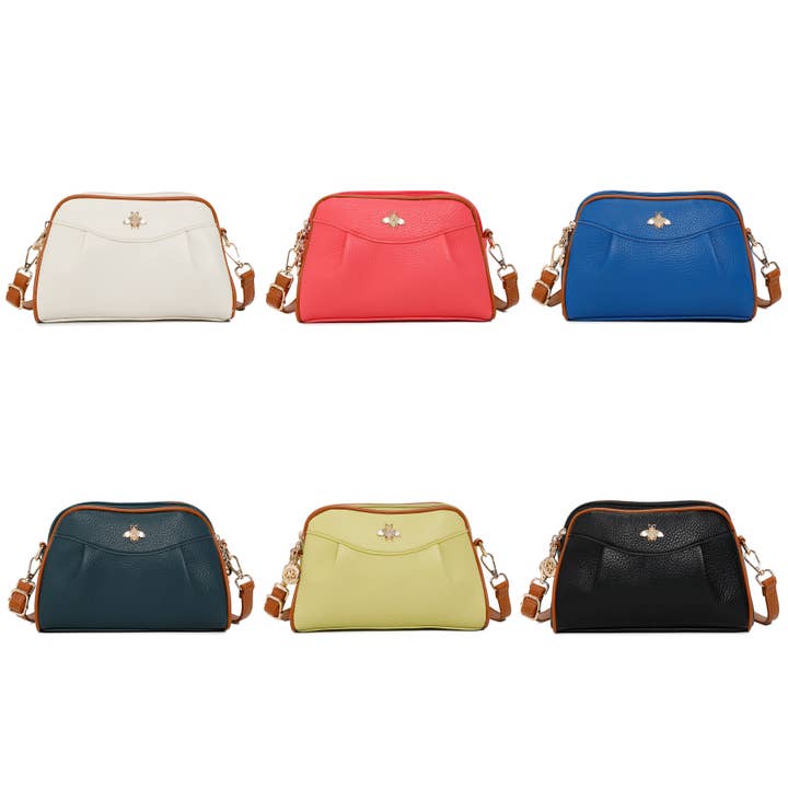 Superbia - Wholesale Crossbody bag – Women's - Double Zipper Bee Shoulder Bag Cross Body Bag - 932511