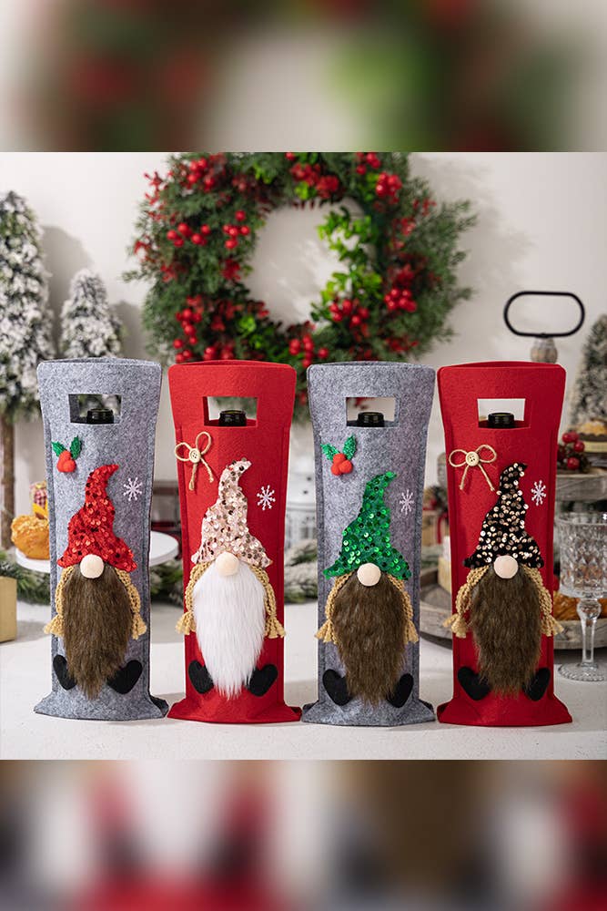 UNISHE - Wholesale Wine Gift Bag - Christmas Gnome Wine Bottle Bag HB0664