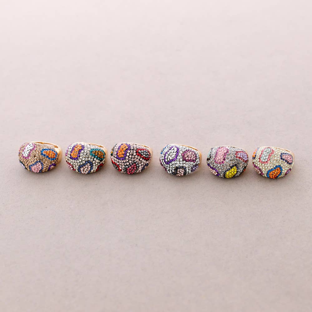 Sonata - Vendita all'ingrosso Anelli multidita - Anello elastico con cristalli metallici5