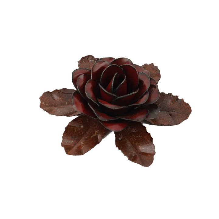 My Amigos Imports - Wholesale Artificial Flowers - Tulia Rustic Metal Rose Flower-Handmade-4.5 in-Beauty-Colors