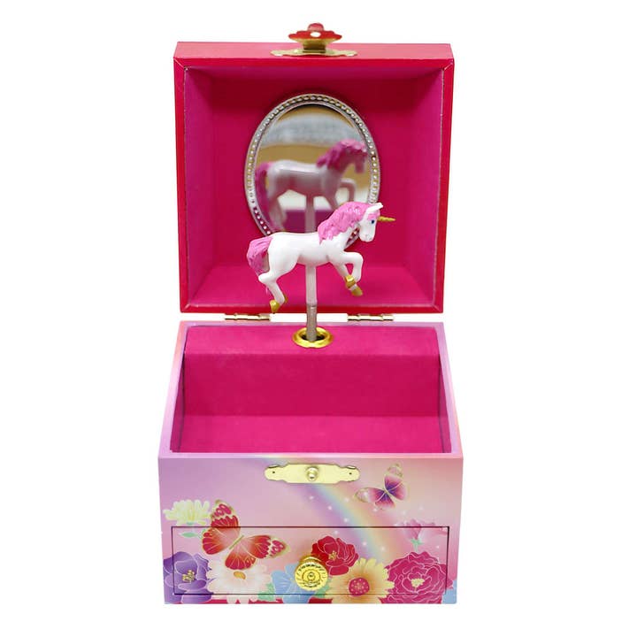 Pink Poppy - Wholesale Jewelry box/organiser – Kids - Unicorn Butterfly Small Musical Jewellery Box - (Pack Size: 1)
