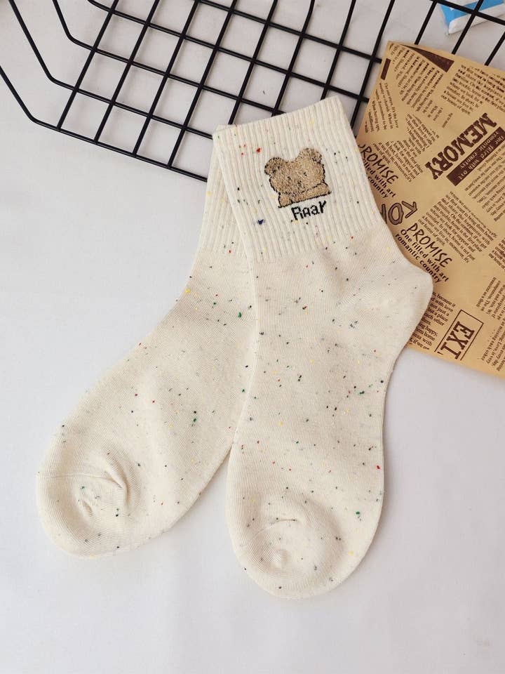 Rufia - Cute Cartoon Bear Pattern Crew Socks for wholesale by Funkyrel® Atzbranding Limited