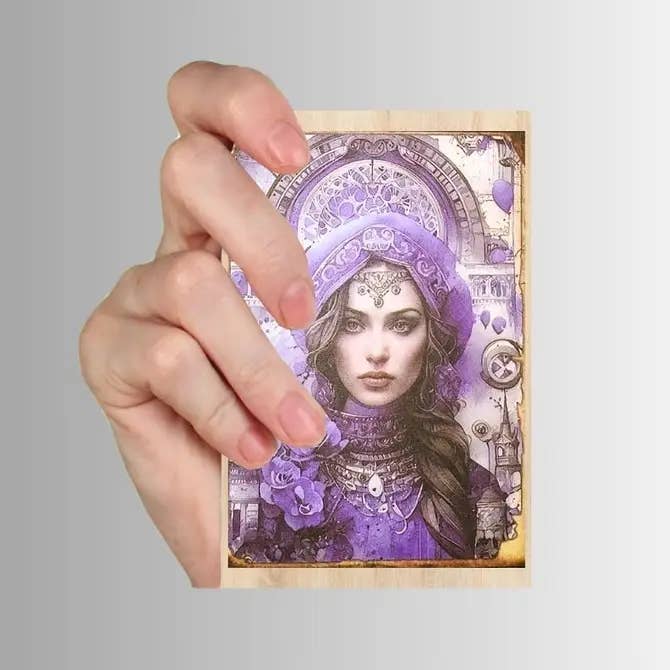 Purple Witches-Set of 10 4" x 6" Decoupage Wood Wall Panels for wholesale by Slightly Askew Art