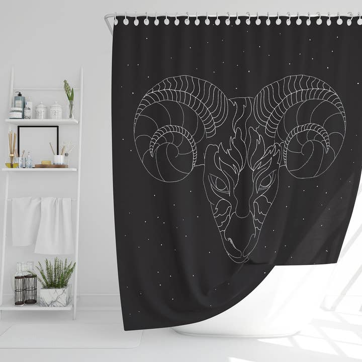 Ram sterrenbeeld (douchegordijn) voor wholesale door Benjamin Tate Design