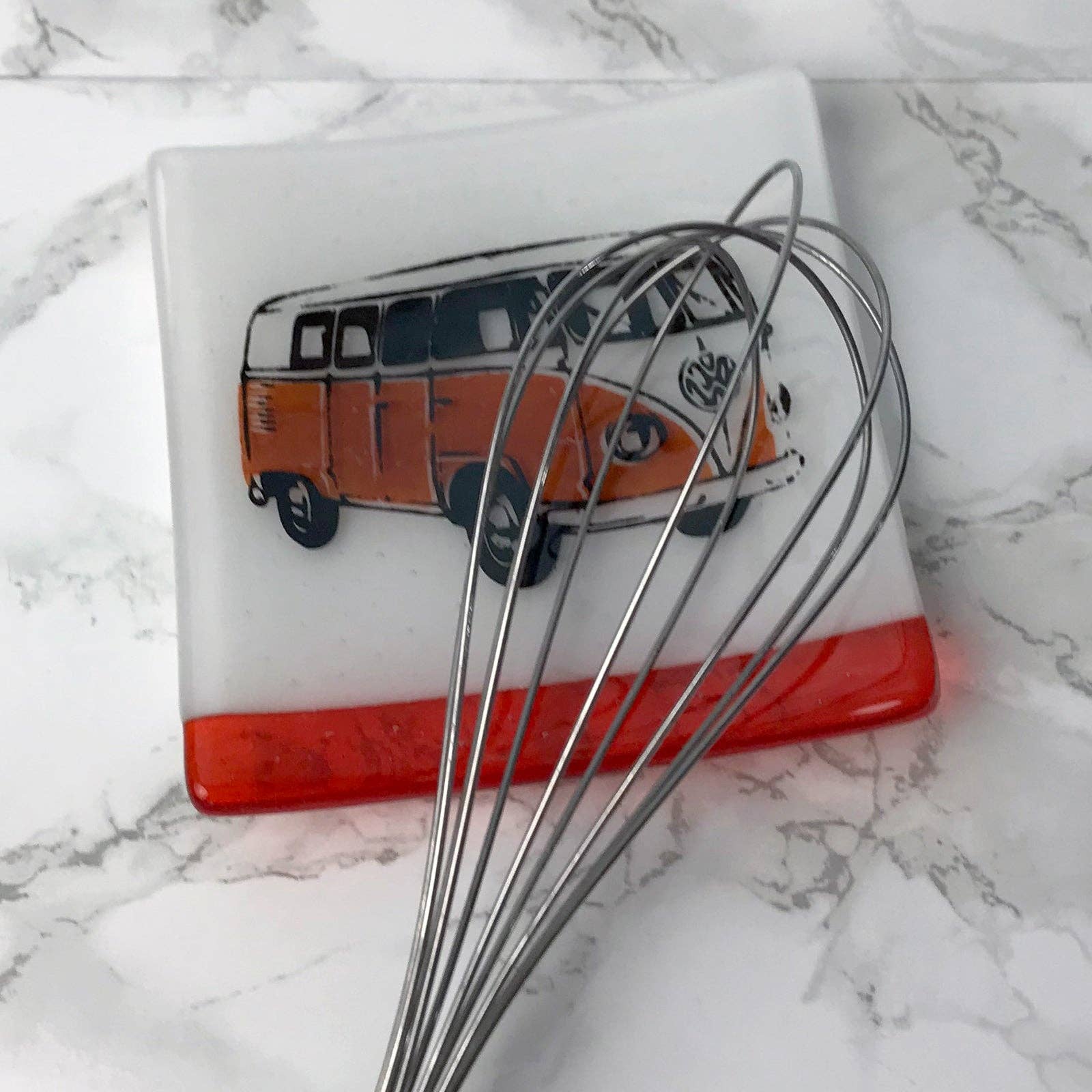 Kiku Handmade | Contemporary Fused Glass Home Goods - Wholesale Decorative Plate/Dish/Bowl - VW Van Fused Glass 4.5" Catch-all Dish3