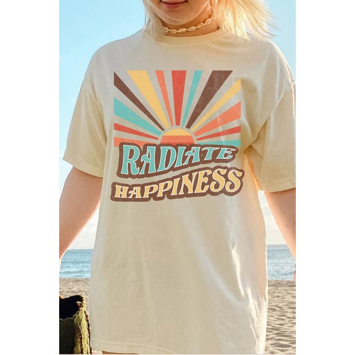 Udstråle Lykke Komfort Farver Grafisk Tee for engroshandel hos Bella Me