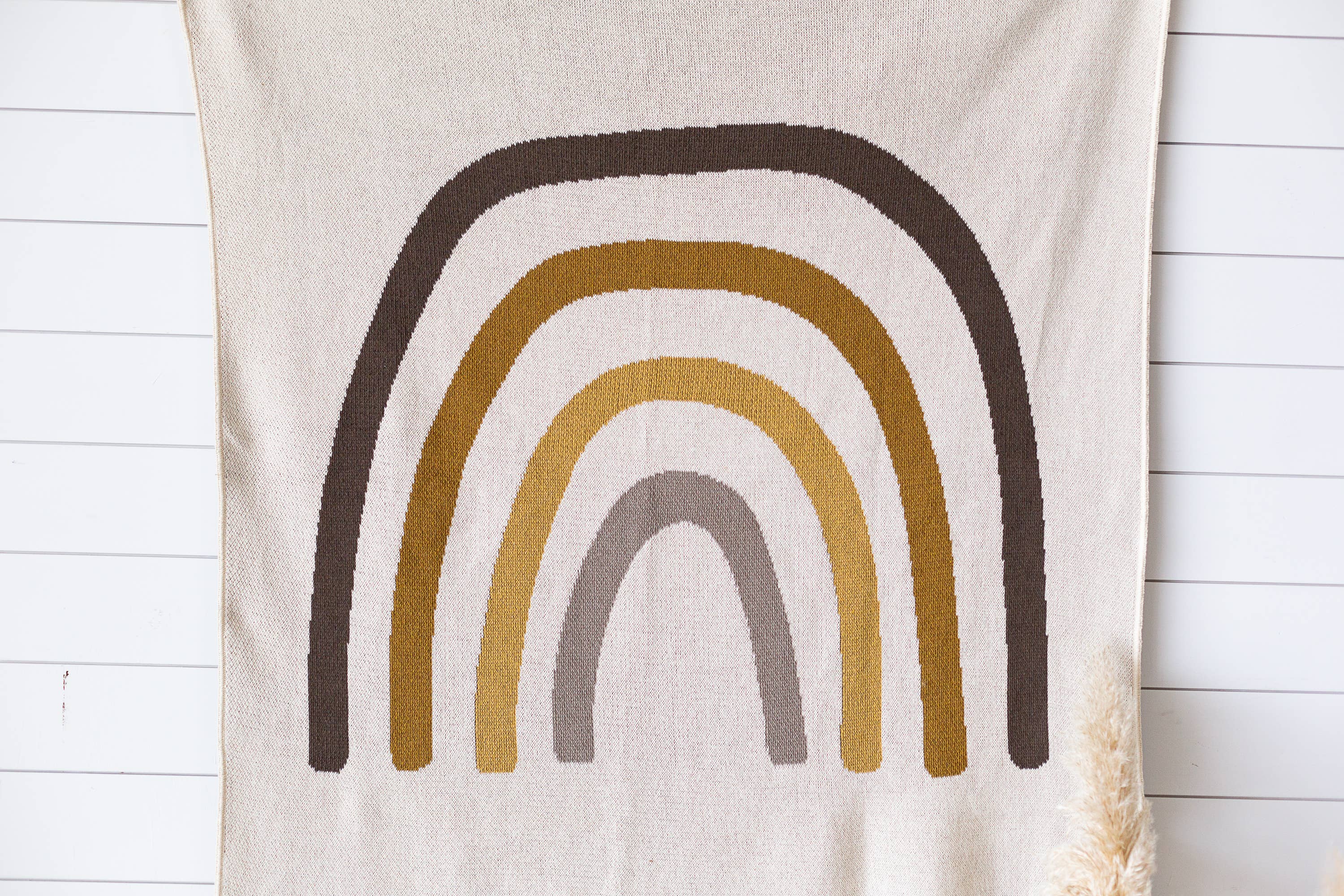 Modern Burlap - Vendita all'ingrosso Plaid - Prodotta negli Stati Uniti | Coperta in maglia arcobaleno | 3 colori9