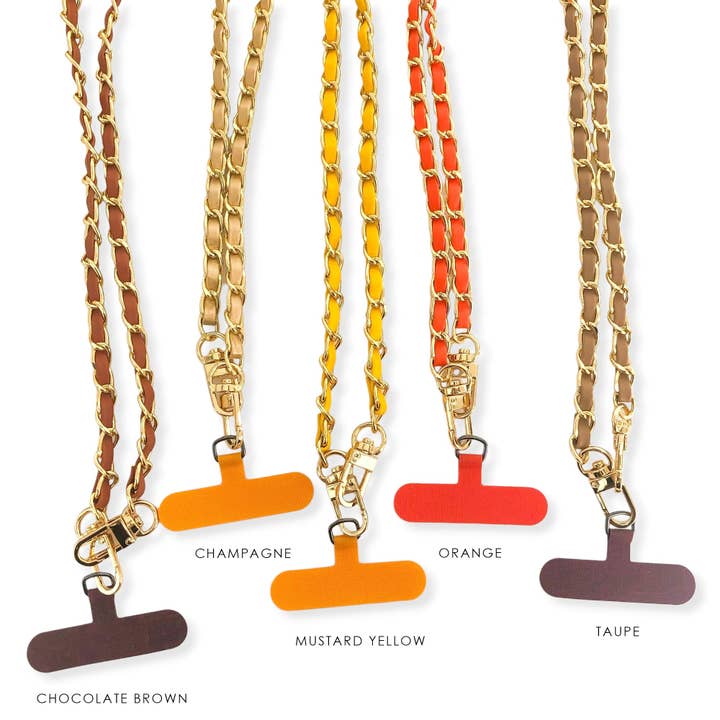 OMG Blings - Vente Sangle pour étui à téléphone - APC01 - Longue chaîne de téléphone en cuir végétalien*8