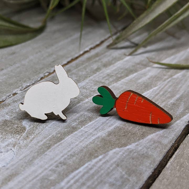 Bunny og gulerod øreringe påske gave for engroshandel hos Unpossible Cuts