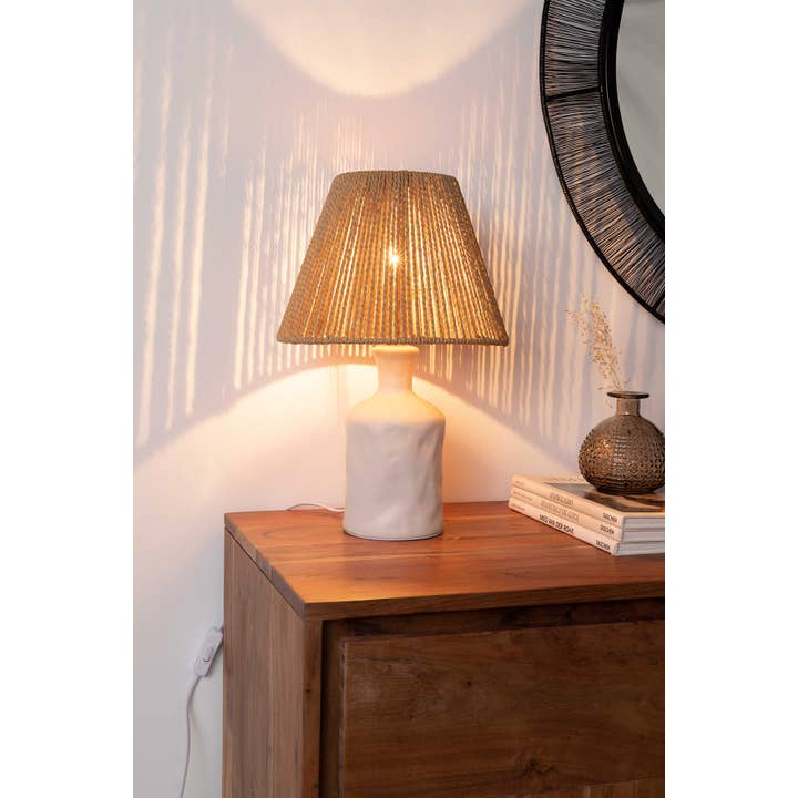 Gdeco - Wholesale Accent/Desk Lamp - Table Lamp Made Of Paper And Ceramic Thread 25*25*39 Cm2