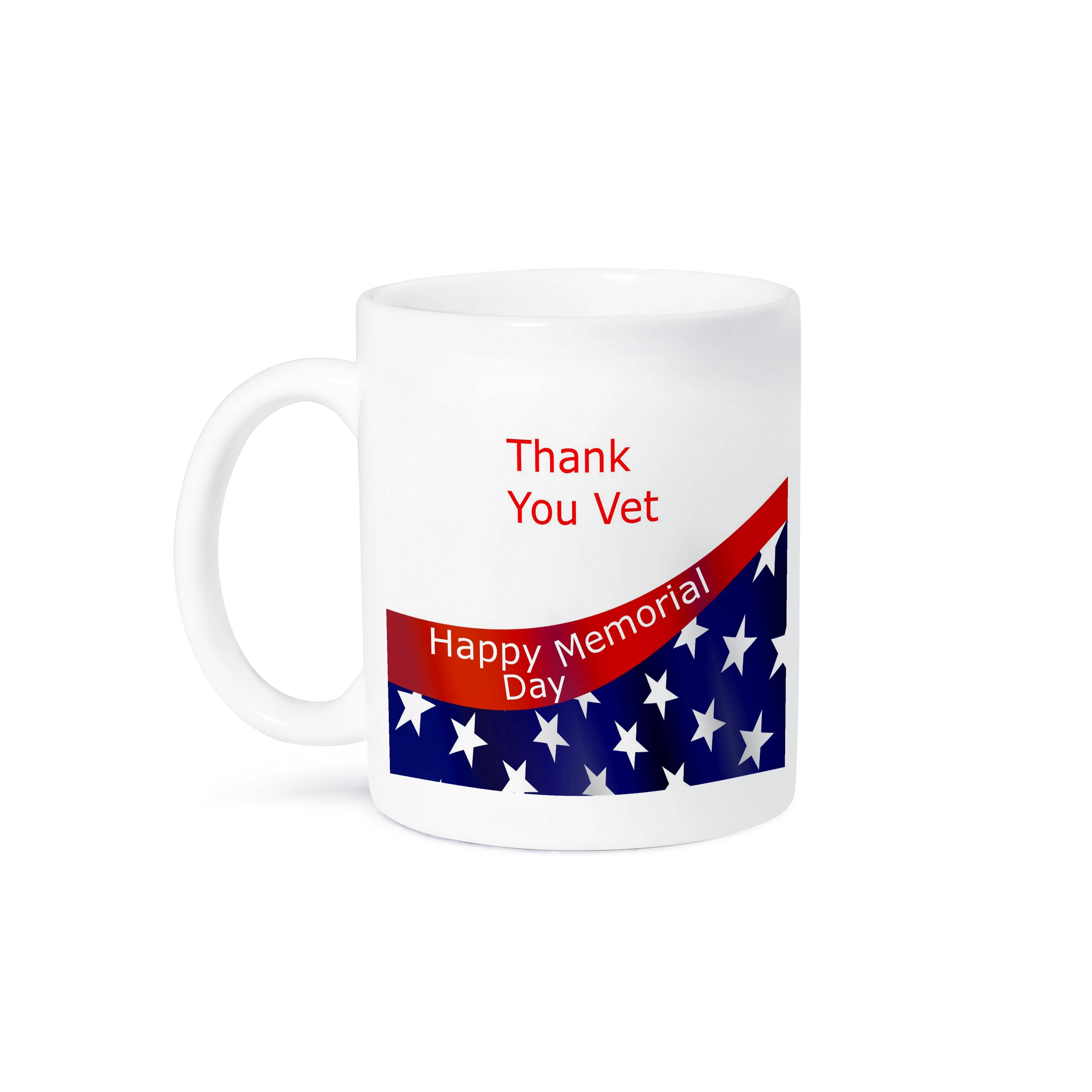 3dRose - Wholesale Coffee Mug - 3dRose, Image of Thank You Vet Words With Partial Flag And Memorial Day, Mug8