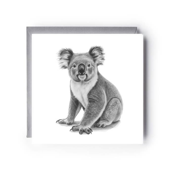 Carte de vœux Koala – Partie de la Collection Faune et Flore pour la vente par Libra Fine Arts