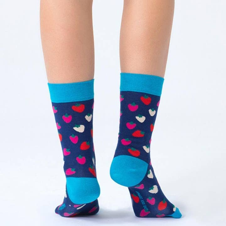 Love Sock Company - Wholesale Socks - Women's - Strawberry novelty crew socks. Love Sock Company