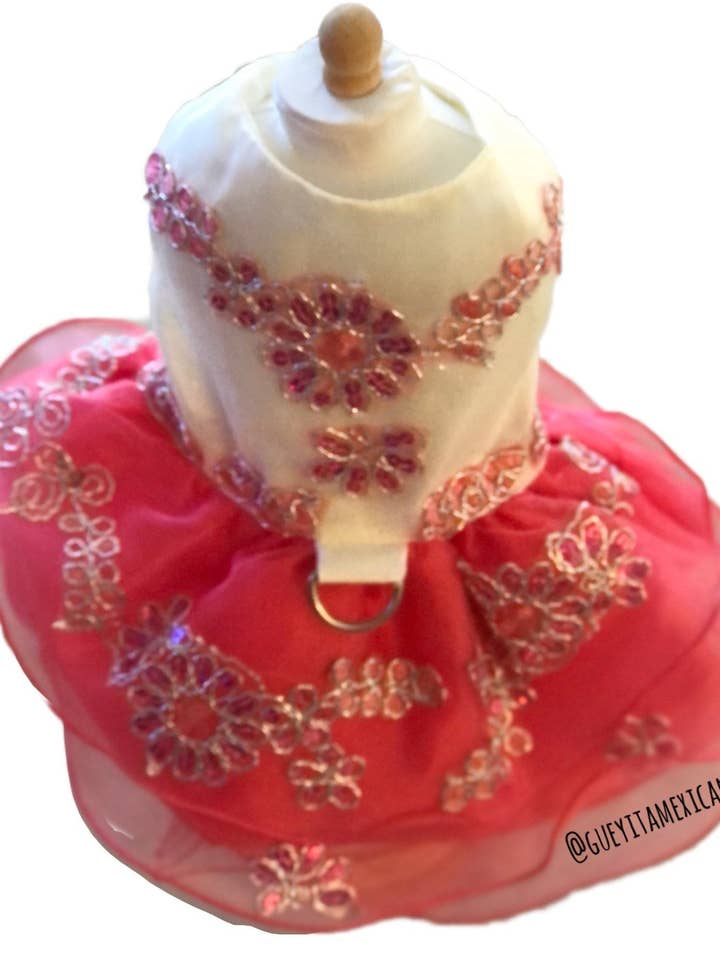 Quinceañera Dog Dress/ Pink Dog Dress for wholesale by Gueyita Mexicana