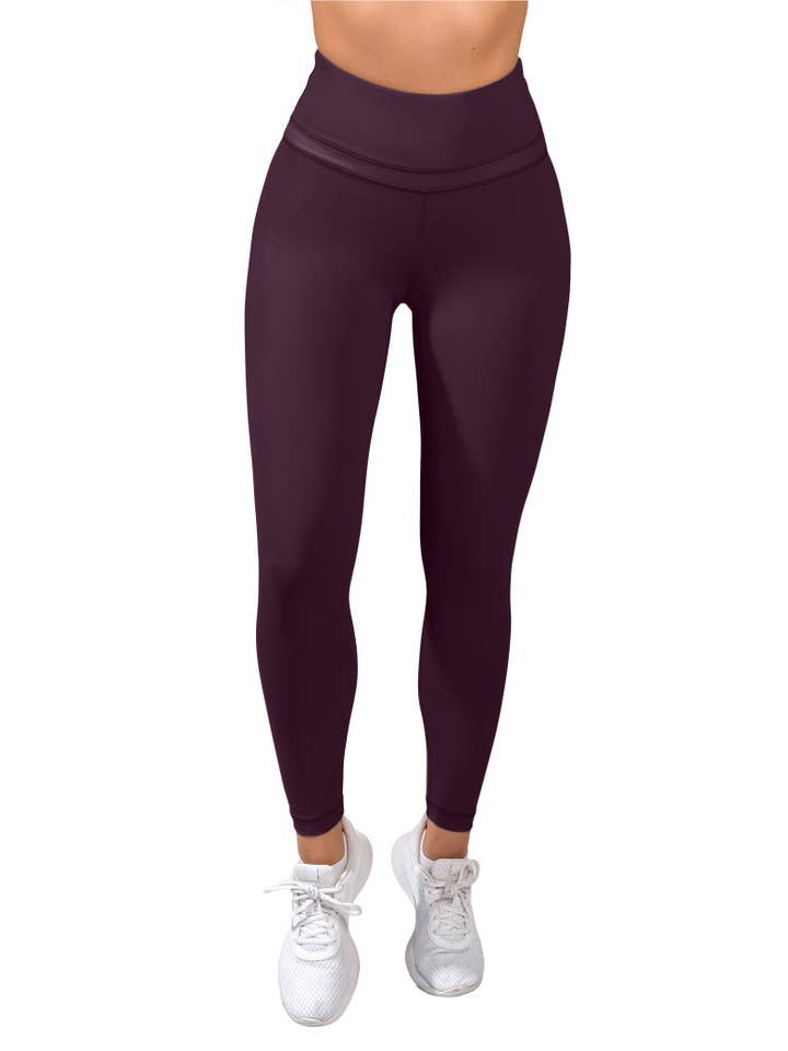 90 Degree by Reflex & Yogalicious - Wholesale Athletic/Lounge Leggings - Women's - "Bootyful" brand Interlink V-Back Cire High Rise 7/8 Ankle L7