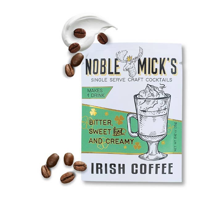 NOBLE MICK'S - Single Serve Craft Cocktails - Wholesale Cocktail Mix/Syrup - Irish Coffee Single Serve Craft Cocktail