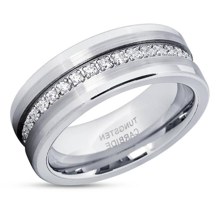 Men's Tungsten Wedding Band - Silver Tungsten Ring - 8mm Ring - Wedding Band and other Purchase Wholesale tungsten ring. Free Returns & Net 60 Terms on Faire trending on Faire.