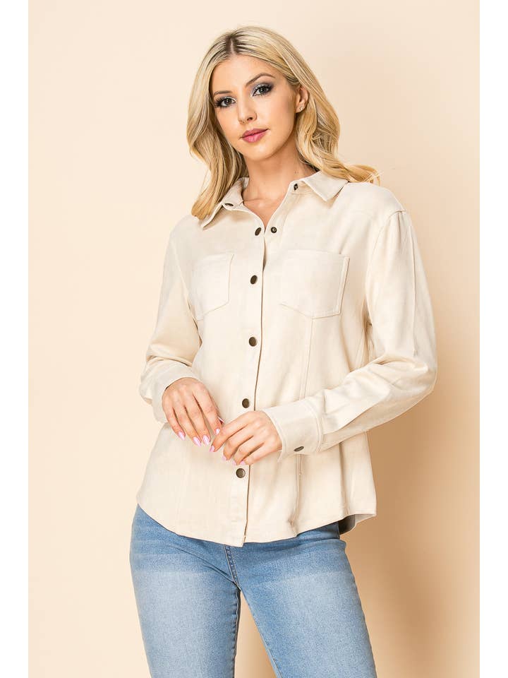 W.A.Y. --Wonderful And Young - Wholesale Shirt - Women's - W.A.Y Suede Snap Shirt