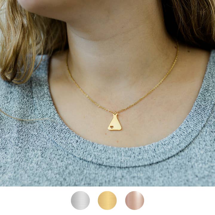 Erlenmyer kolbe halskæde for engroshandel hos Ad Astra Boutique